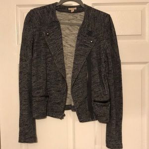 Gap Navy Marled Zip Blazer